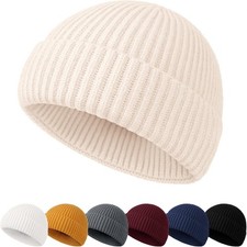 NEOLA Beanie Hat Men - Fisherman Beanie Trawler Beanie Knitted Cuffed Winter Ha