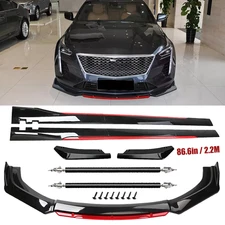 Front Bumper Lip Spoiler Splitter Side Skirt Glossy Black For Cadillac CT4 CT5 C