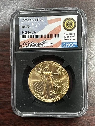2000 1 oz American Gold Eagle MS-70 NGC Miles Standish