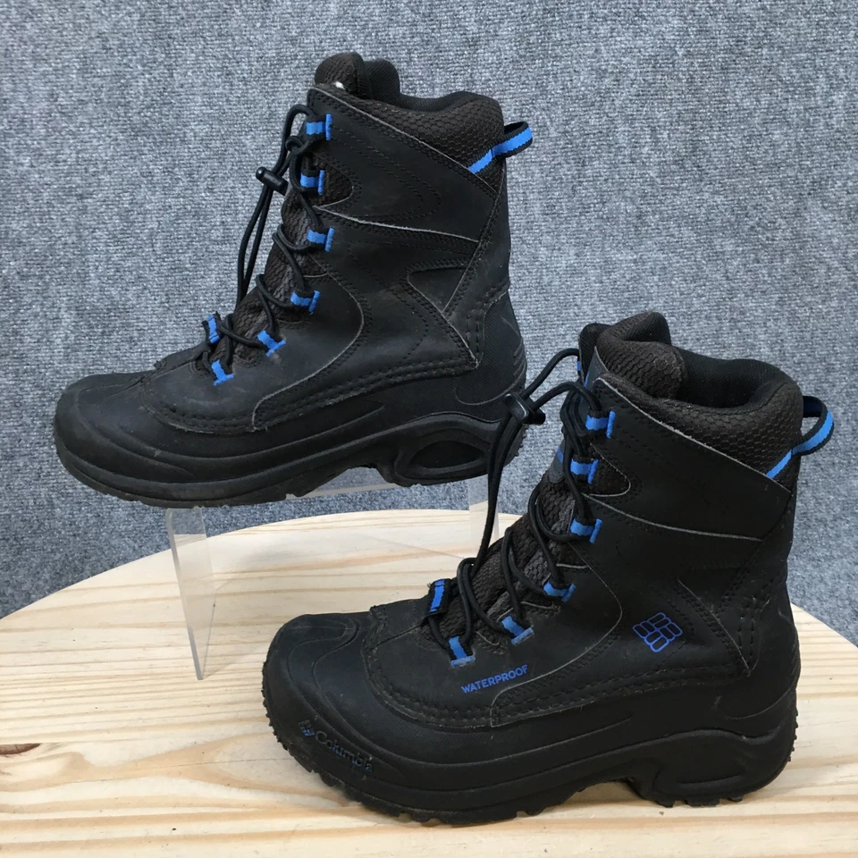 Columbia Boots Youth 6 Bugaboot Waterproof Snow Black Lace Up Comfort Round Toe - Image 2 of 4