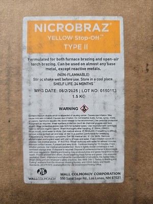 Wall Colmonoy Nicrobraz  Yellow Stop-Off  TYPE II 1.5KG