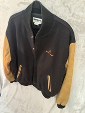 Boeing Leather Jacket L Bomber Flight Varsity suede Vtg Mac Murray California