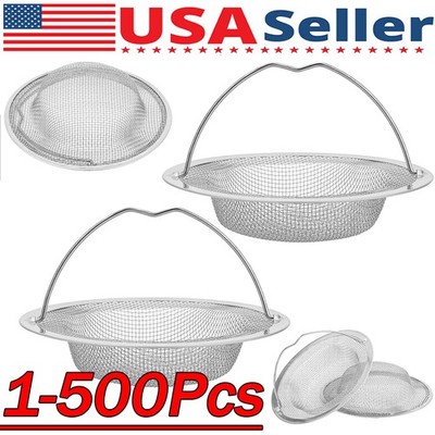 Kitchen Sink Strainer Large Wide Rim 4.5'' Stainless Steel Mesh Drain Filter
