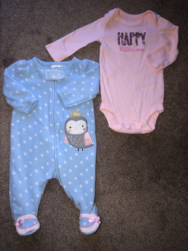 Baby Girls Clothes Lot 10 Pieces Newborn to 3 Months Carters Gerbers Jessica Ann