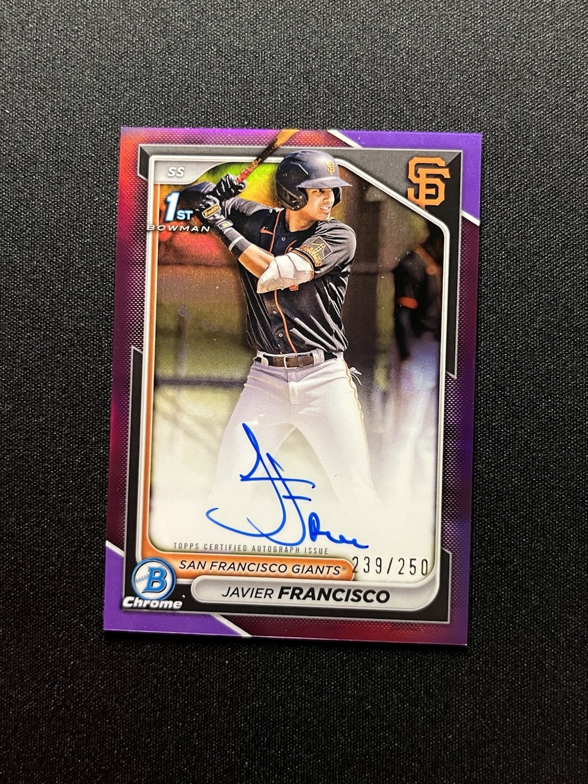 2024 Bowman Chrome - Javier Francisco Bowman 1st Autograph Purple /250 