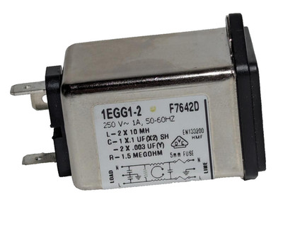 Corcom 1EGG1-2 / F7642D,   6609115-3  Power Entry RFI/EMI Filter
