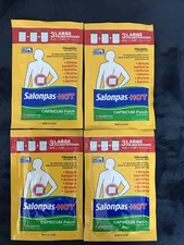 Salonpas Hot Capsicum Patch: Aches Arthritis Sprains 4Ct (4PACK) Exp 07/27