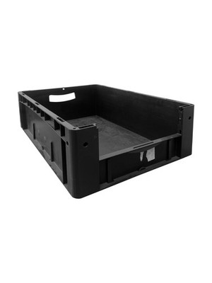 33L Schwarz Offen Front Stapel Kommissionierbehälter GEBRAUCHT Industrie Lagerbehälter Box