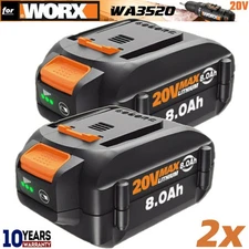 2X 20V For WORX 8.0Ah MAX Extend Lithium Battery WA3520 WA3525 WG155 WA3575 NEW