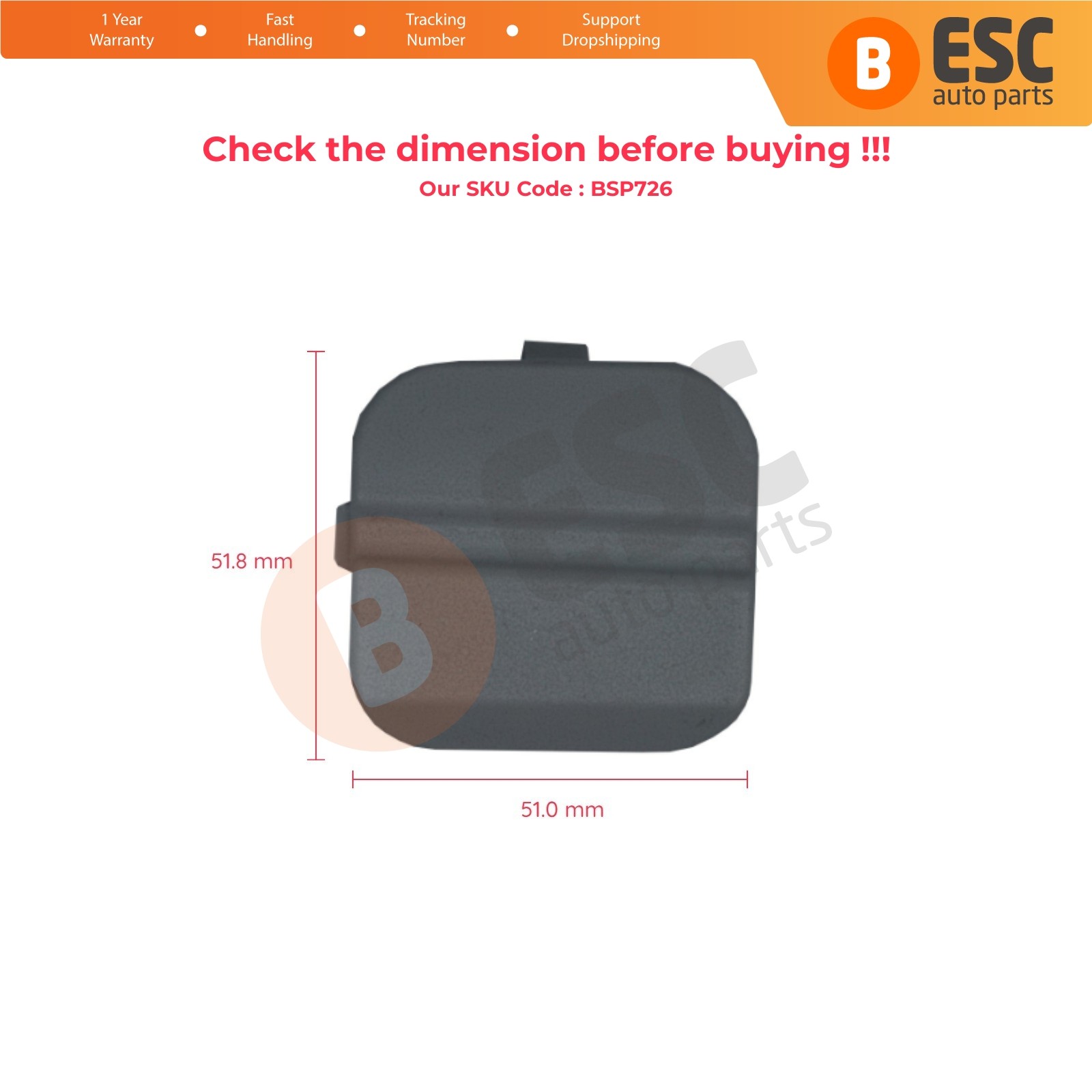 ESP726 Rear Bumper Tow Bar Eye Cover 8M51F17K922BB for Ford Focus Sedan 08 11