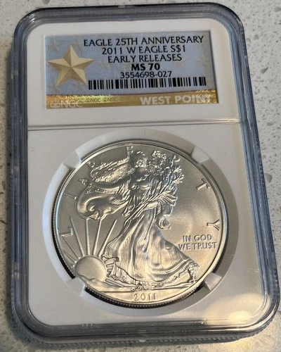2011 W $1 American Silver Eagle 25th Anniversary Dollar NGC MS70 Early Release
