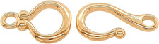 21MM 14K Solid Yellow Gold Ball-End Hook  Eye Clasp with Bead Details and Ball