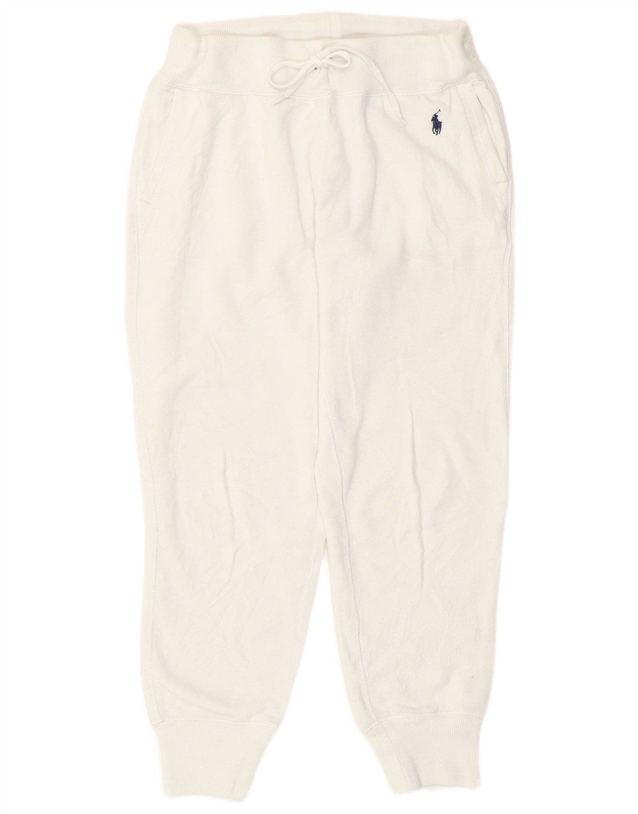 Polo Ralph Lauren Womens Tracksuit Trousers Joggers UK 4 XS White Cotton CX03