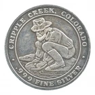 1 Oz Silver Art Round Cripple Creek Colorado *0428