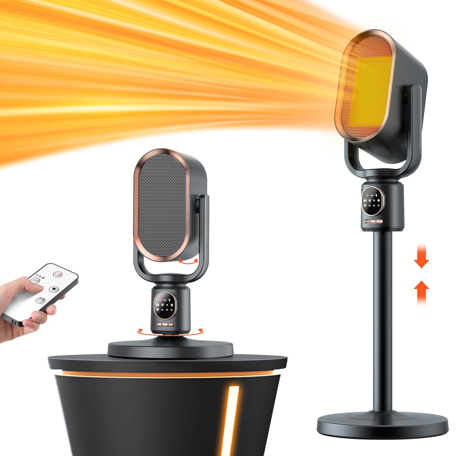 Space Heater,1500W Portable Electric Heaters for Indoor Use with Thermostat，D...