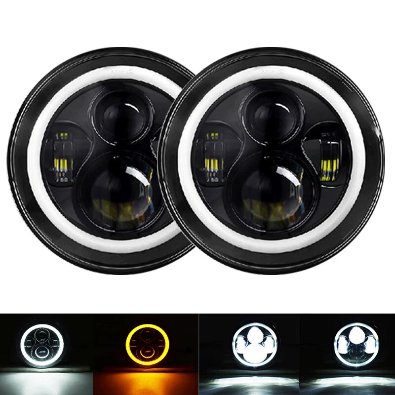 300W PAIR 7 inch LED Headlights ADR Approved For Jeep Wrangler JK 97-17 - image 2 of 4
