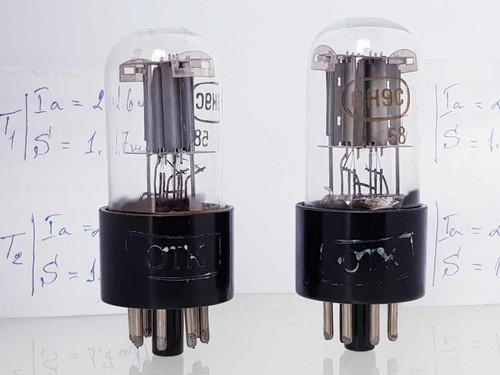 2 x 6N9S MATCHED PAIR 1958y Military STRONG TUBES TANTAL 6SL7 6Н9С NEW - Picture 2 of 7