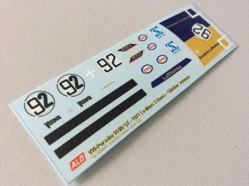 1971 LE MANS 3 HRS #92 VW-PORSCHE 914 GÜNTHER SCHWARZ 1:43 DECALS - Photo 1/2