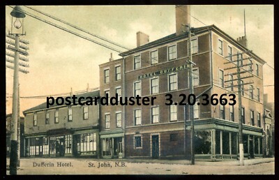 ST. JOHN New Brunswick 1910s Dufferin Hotel. Stores by Hall