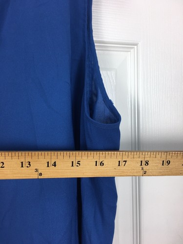 Kenneth Cole Sz XL Blue Sheer Back Sleeveless Blouse Top - Picture 5 of 7