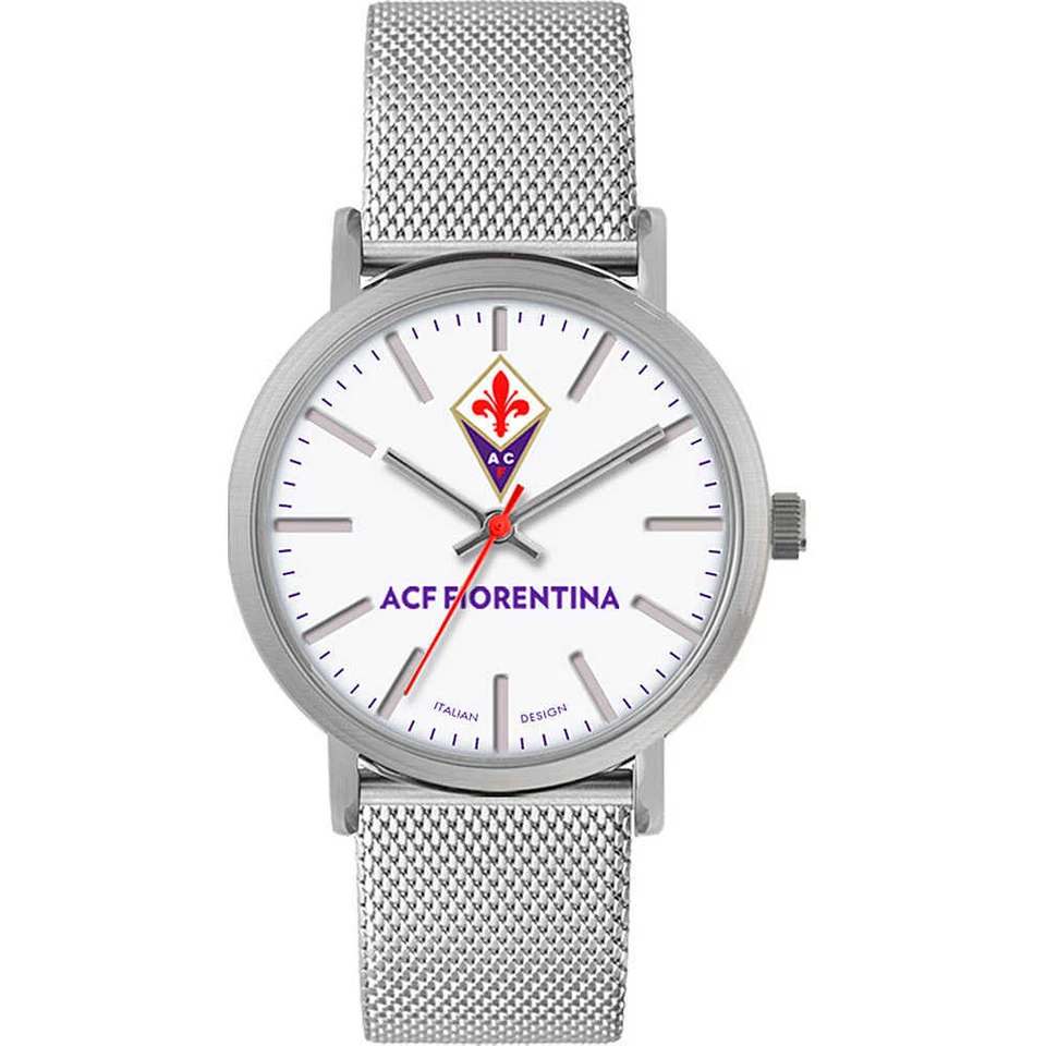 LOWELL Orologio AC FIORENTINA P-FM415XW1 Bracciale Acciaio Mesh Bianco OFFICIAL