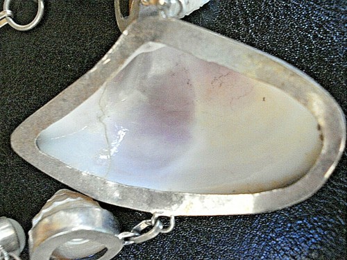 RARE BEAUTIFUL VTG. PEARL & REAL SEA SHELL Sterling Silver LINK Bracelet. - Picture 6 of 11