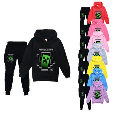 A4Z 6 KIDS® Jungen Mädchen Minecraft Hoodies + Hosen Set / Kinder Kapuzen Trainingsanzug🔥