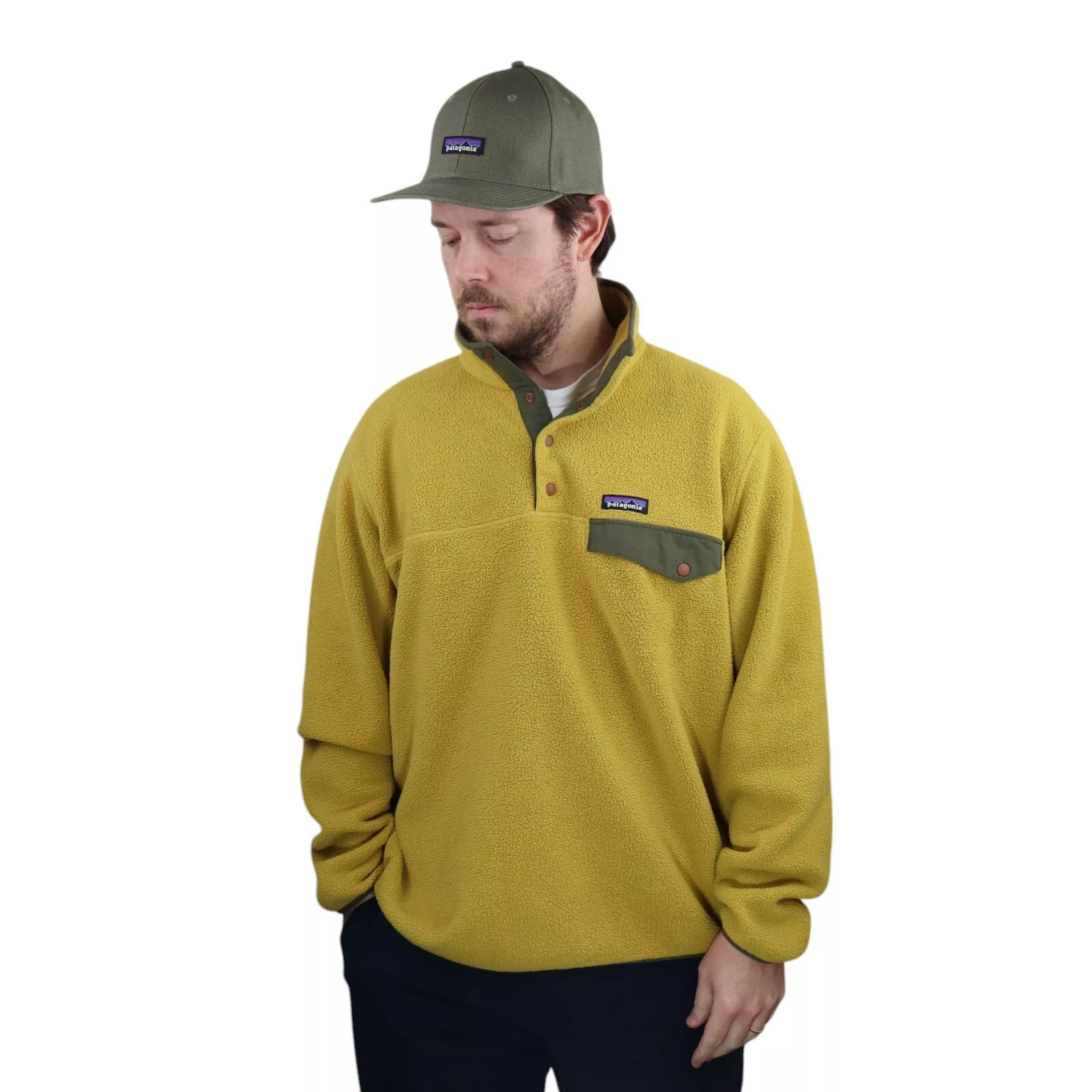 patagonia synchilla snap-t fleece coat alpha green jacket