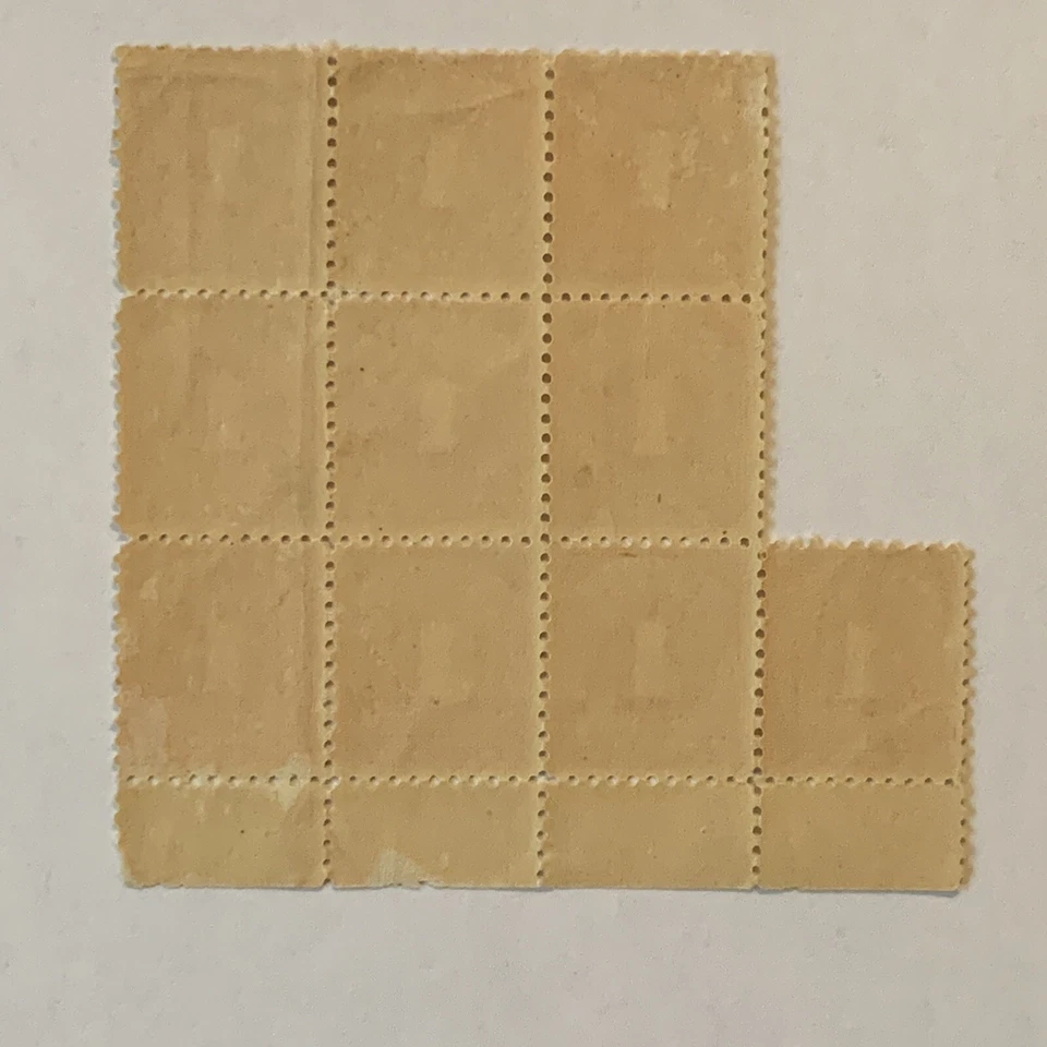 1914 U.S. 1C DOCUMENTARY STAMPS PARTIAL MINT SHEET ARROW GUIDED LINE - Image 3 of 3