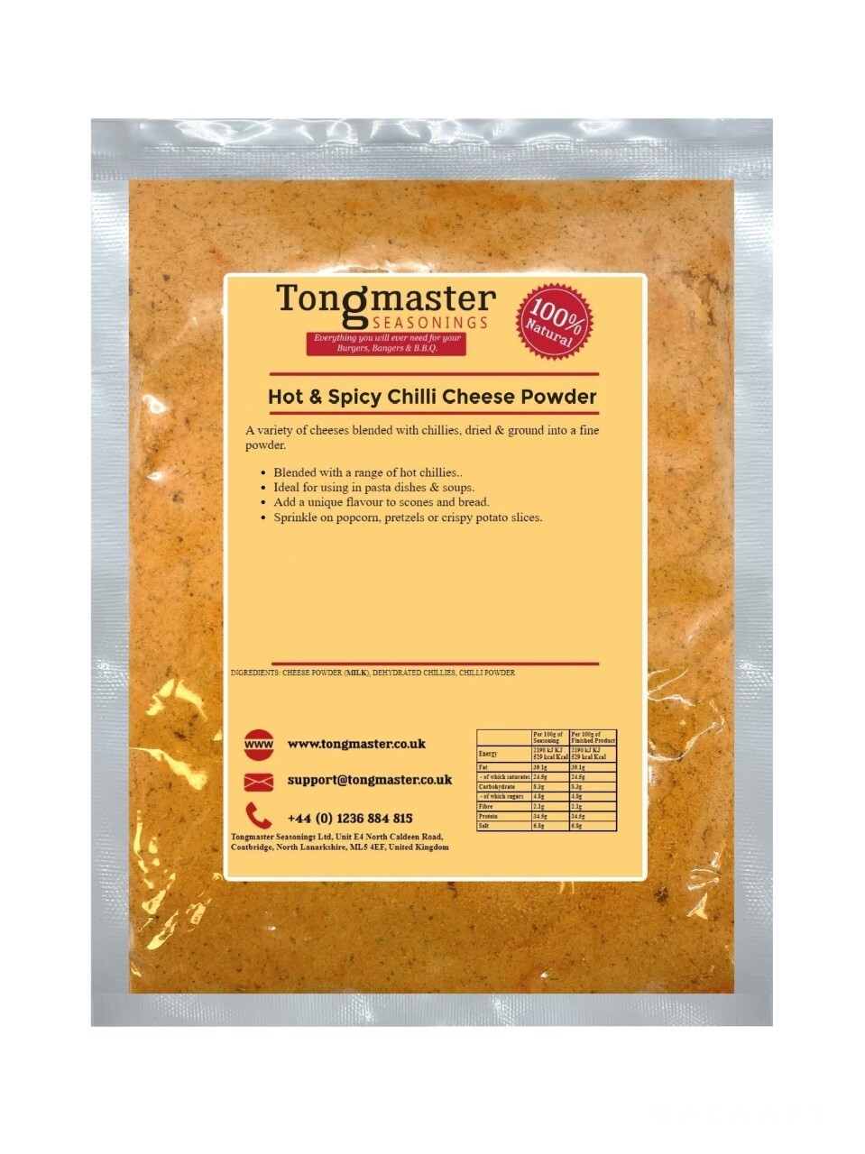 Hot & Spicy Chilli Cheddar Cheese Powder - 200g
