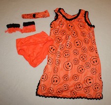 Women A Wish Come True Put On A Happy Face Orange Jazz Tap Dance Costume Size SA