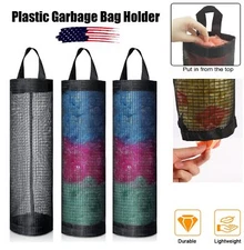 4× Grocery Plastic Garbage Bag Holder Dispenser Hanging Mesh Trash Organizer USA
