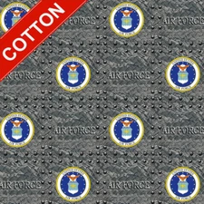 United States Air Force Cotton Fabric - 44" Wide - Sold by The Yard & Bolt