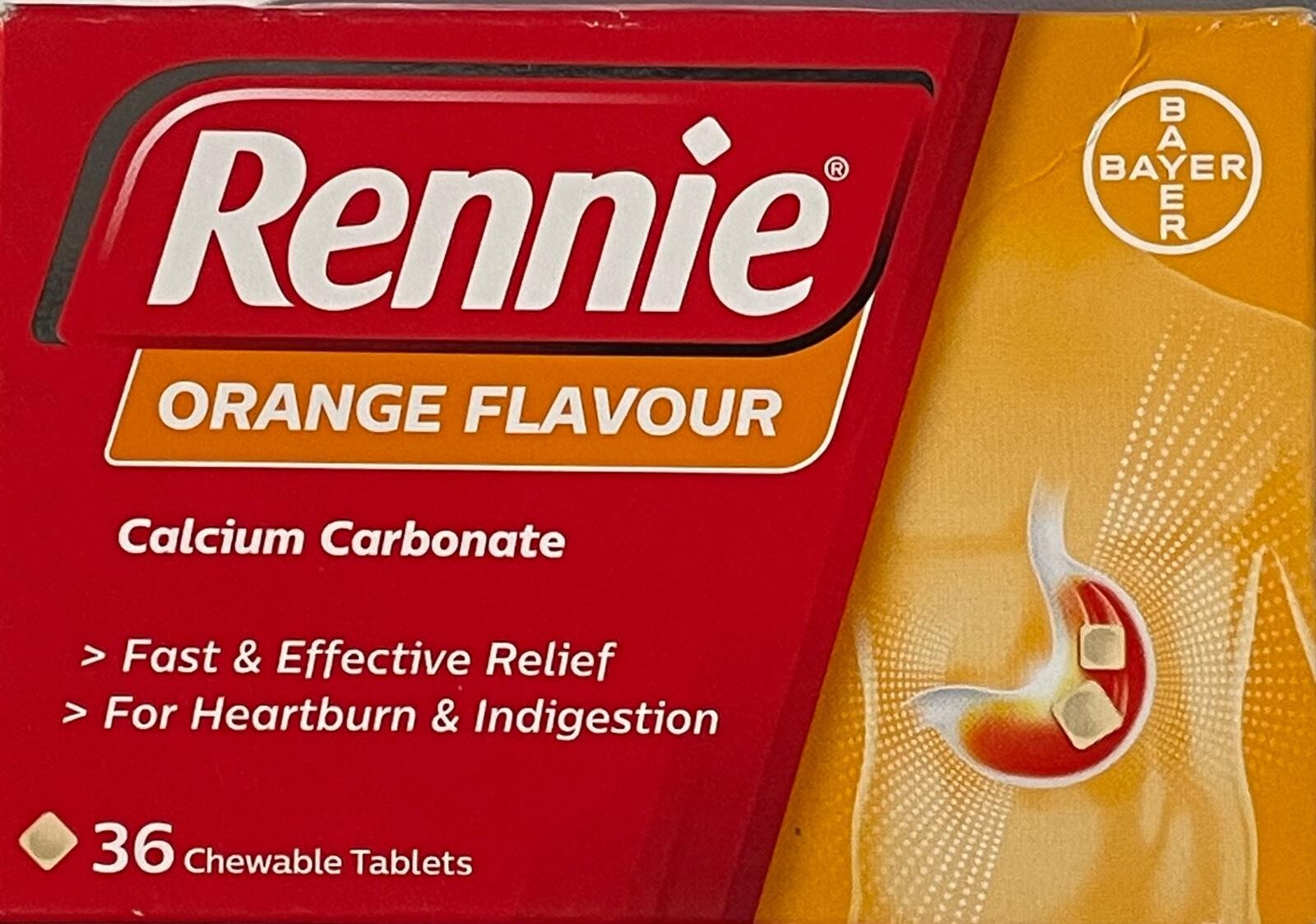 Rennie Orange 72 Tablets-Fast Heartburn & Indigestion Relief- Expire:2028-New - Image 2