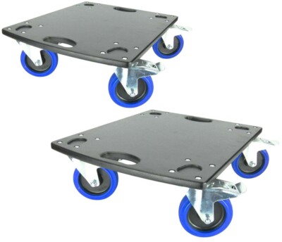 2x ADAM HALL PROFI Rollbrett 52x46cm Lenkrollen Bremse 125 mm Blue Wheels 800 kg