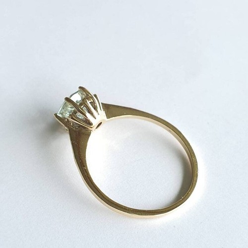 Anillo con punta de aguamarina de 0,94 quilates de oro amarillo macizo de 10 k - Imagen 5 de 5