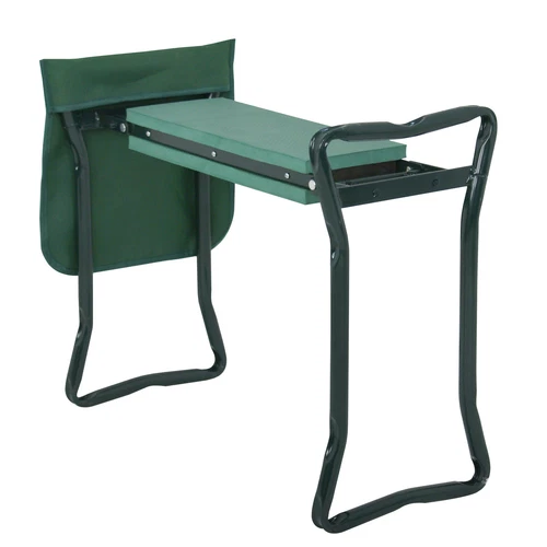 Folding Garden Kneeler Bench Kneeling With Stool Pouch Soft Eva Pad Seat
