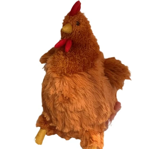 Hahn Plüschtier Kücken Stofftier Kuscheltier Huhn sitzend Höhe 23 cm Braun Neu - Bild 5 von 6