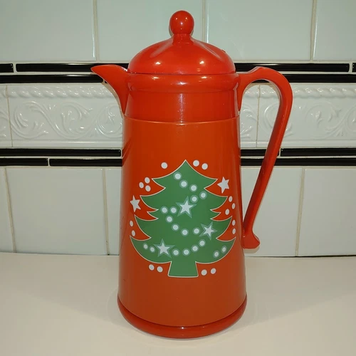 Vintage 12" Waechtersbach Christmas Tree Plastic Insulated Thermos Carafe EUC