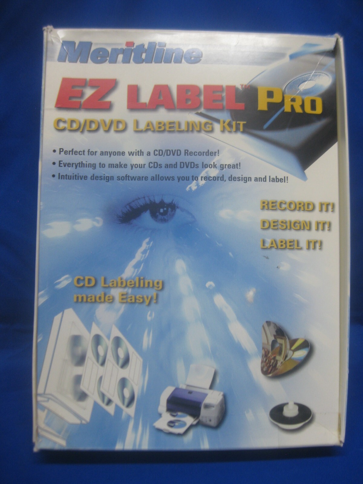 Meritline EZ Label Pro CD/DVD Labeling Kit Software & New Pkg. of CD
