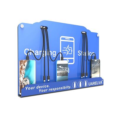 Wall Mounted Cell Phone Charging Station | 8 Ports High Speed Cables Charging...