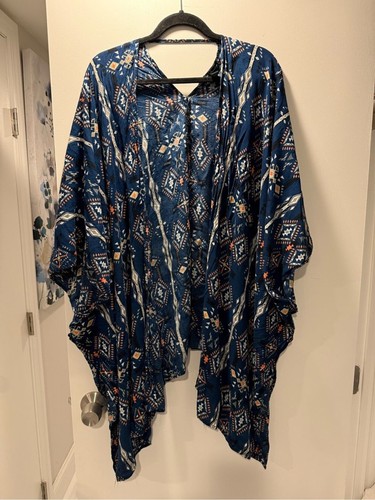 French Laundry Navy with Coral and Cream Tribal Print Top