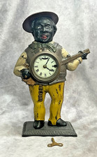 Antique Blinking Eye Clock SAMBO Black Americana Bradley & Hubbard AAFA