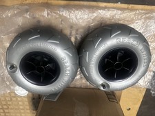 Carrello da Spiaggia Gonfiabile Ruote 2pz Pneumatici Palloncino per Kayak e Campeggio