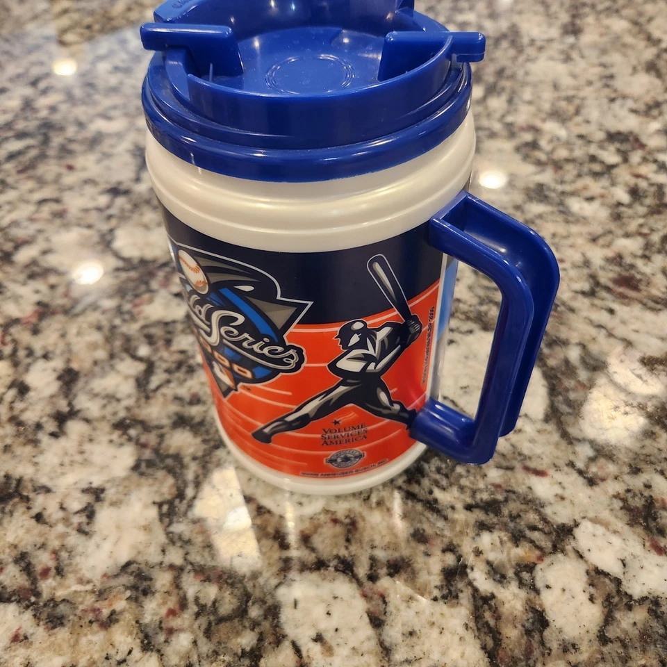 Taza termo plástico vintage serie mundial 2000 Yankees Mets increíble estado... Foto 3 de 4