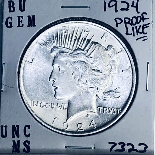 1924 P BU GEM PEACE SILVER DOLLAR UNC MS+++ U.S. MINT RARE COIN 7323