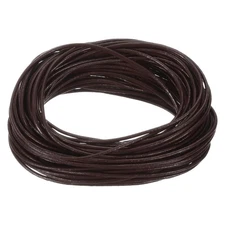 11 Yards 1mm Round Leather Cord Lacing String for DIY Crafts Dark Coffee