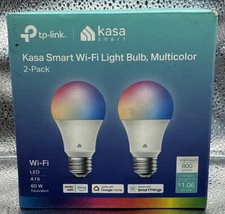 Kasa 2pk Smart Light Bulbs, Full Color Changing Dimmable Smart WiFi Bulbs