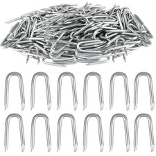 300 Pcs Galvanised U Nails for Fencing, U Shaped Nails, Steel Chicken Wire Fenci 8.34 per metre