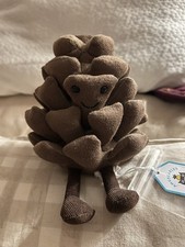 Jellycat Amuseable Pine Cone, NWT + Tag Protector